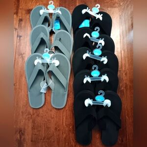 Sun & Sky Lot Of 8 Mens Flip Flops Sizes 9-12 Black/ Gray NWT